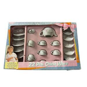 NEW Fishel 22 Piece China Ware Play Set Tea Set Vintage Pretend play daycare